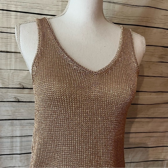 Topshop Chainmail Rosegold Tank Top Size 4 - Picture 5 of 8